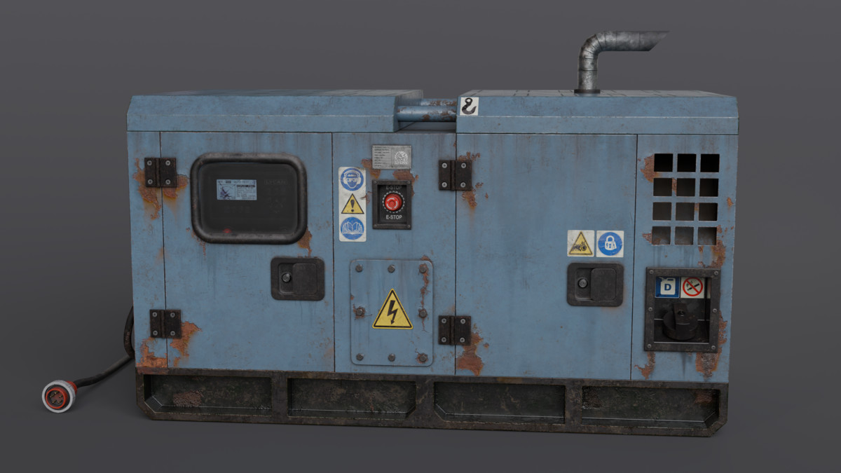 Diesel Generator (Interactive - Game ready)