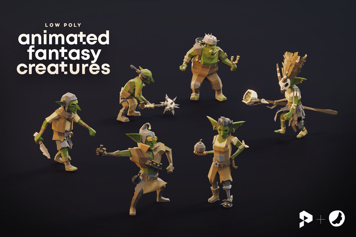 Low Poly Animated Fantasy Creatures