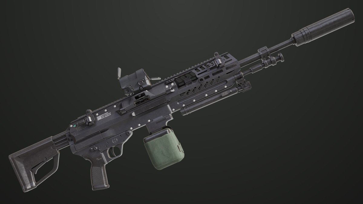 Machine Gun 14 Black URP HDRP Textures