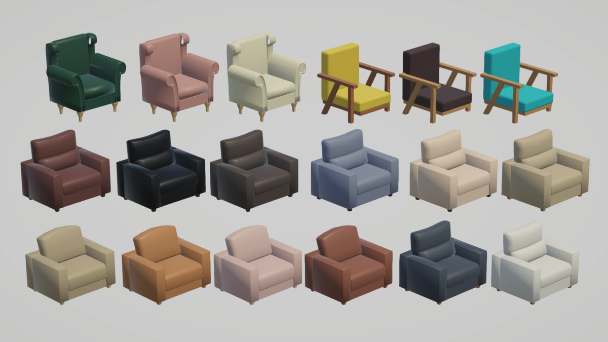 Low Poly Bedrooms - Modular Assets