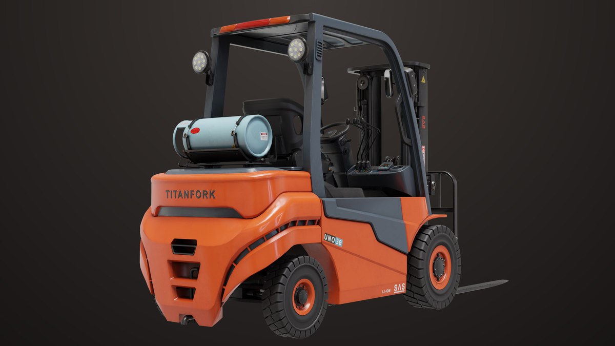 Forklift Truck 02 Orange URP HDRP Textures