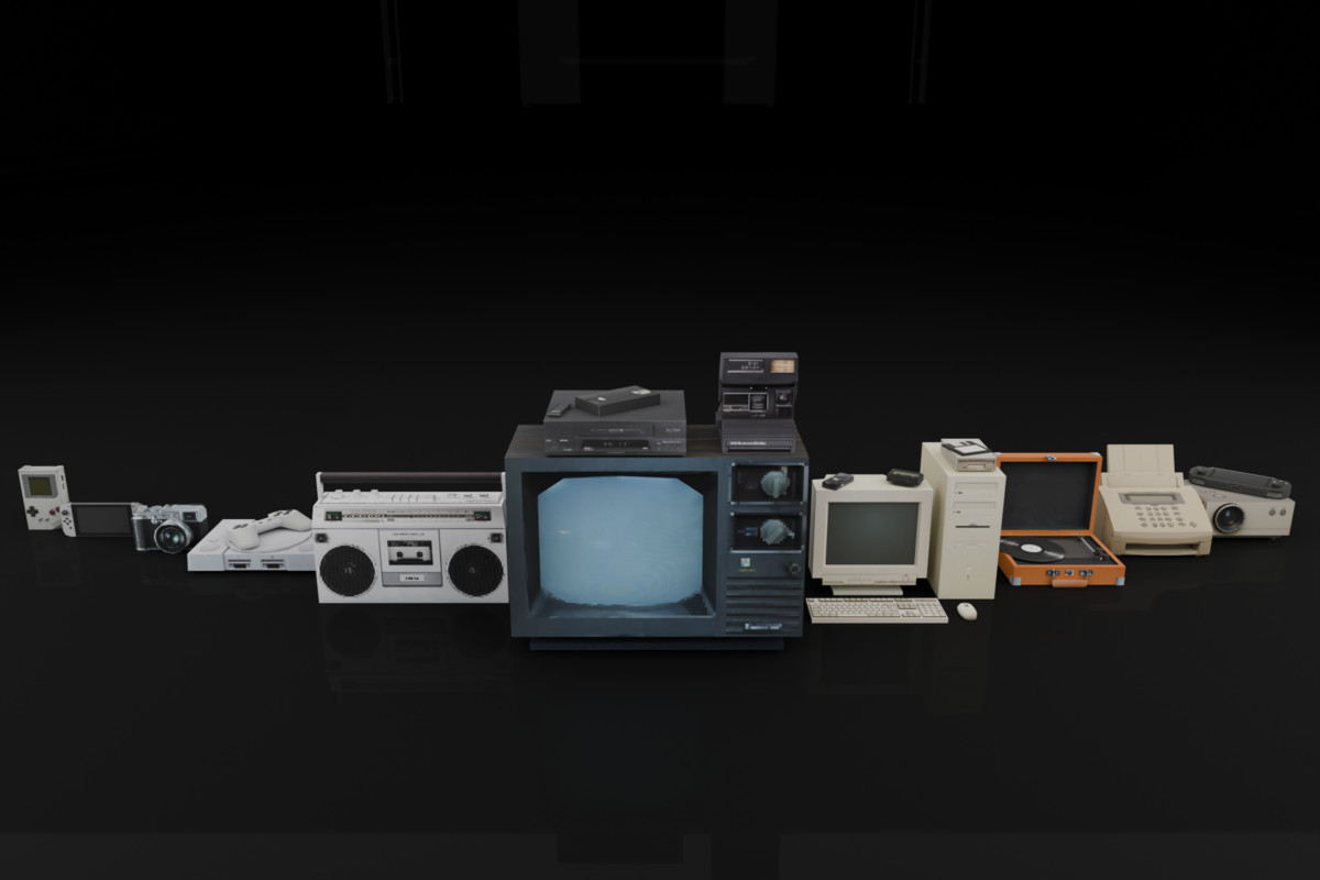 Retro Electronics Pack – 24 Vintage Props (Lowpoly / PSX Ready)