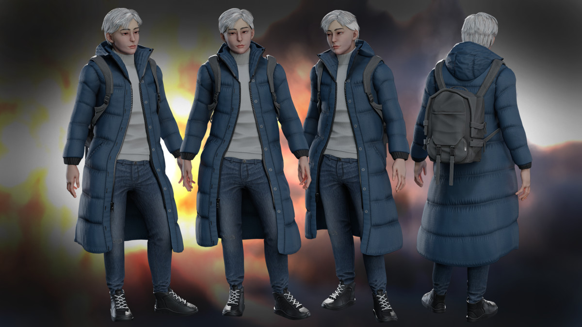 Winter Student Man – Modular Game Character