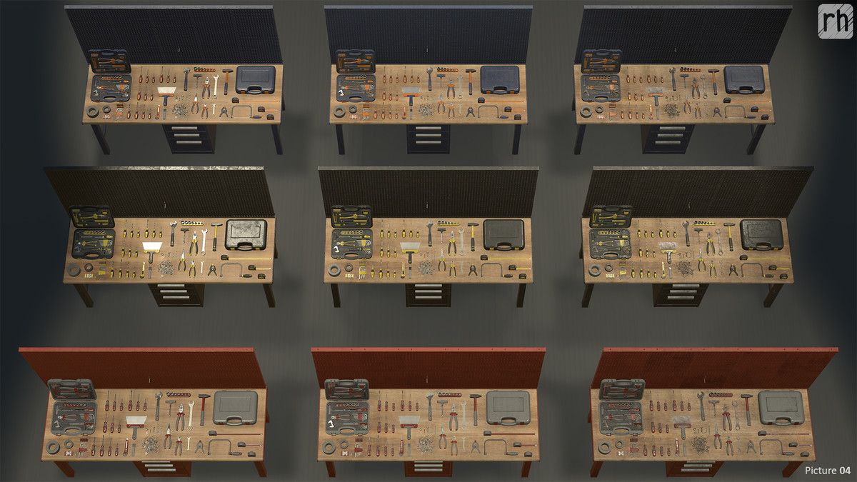 Workbench Hand Tools PBR Game-Ready Vol. 1