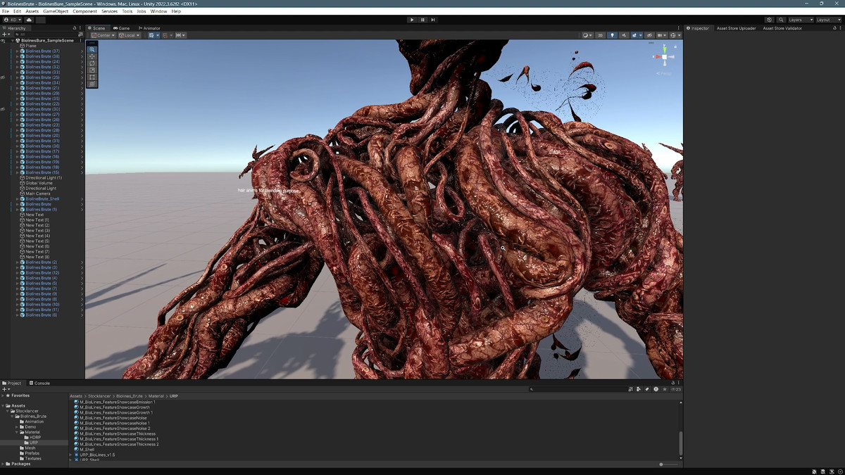 Biolines Brute: Humanoid mutant character with ultimate shader for horror games