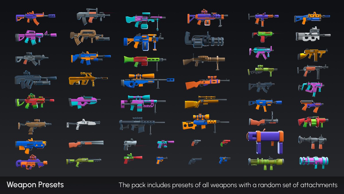 Cartoon Weapons - Low Poly 3D Models Pack
