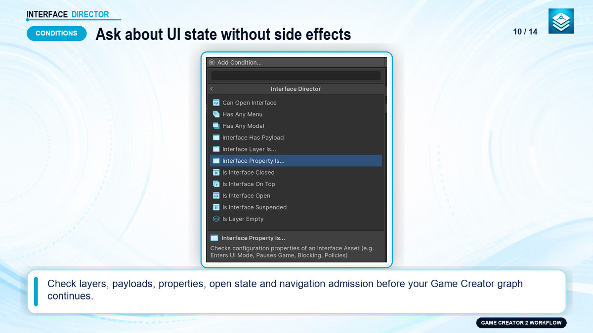 Interface Director for Game Creator 2