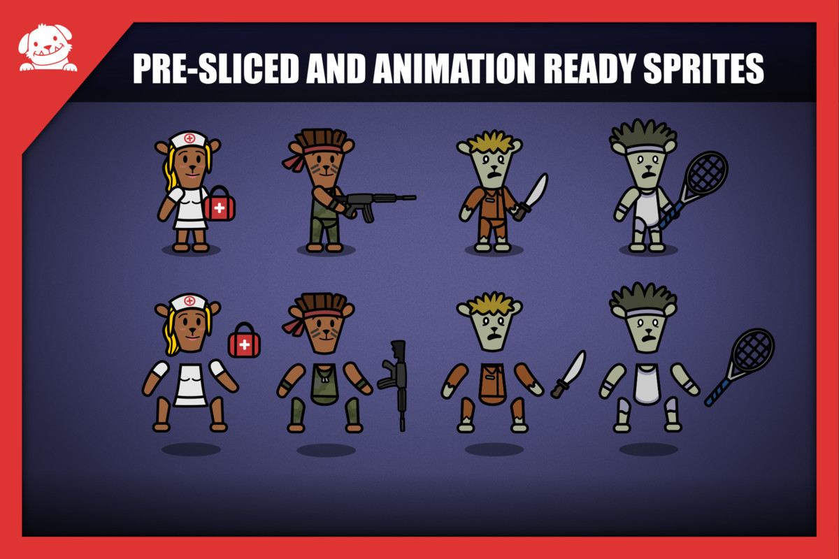 2D Cartoon Zombie Characters Pack