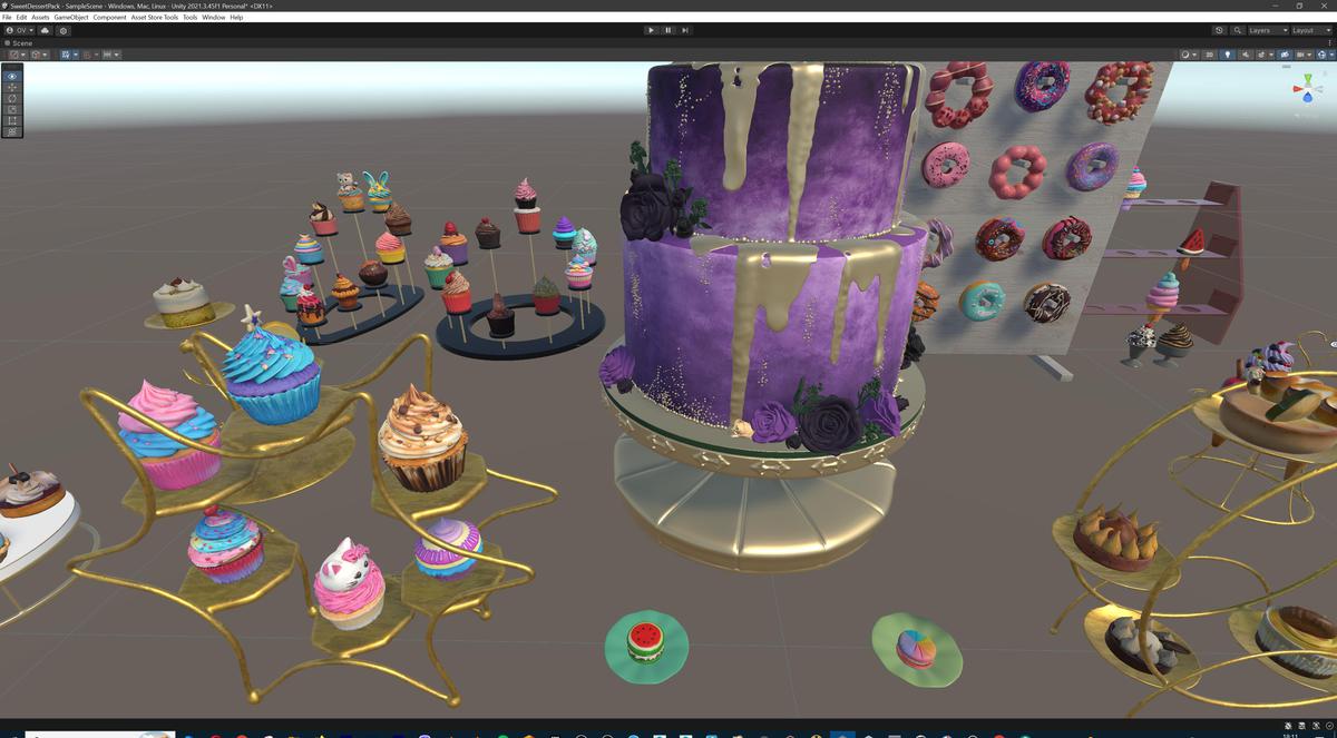 Sweet Dessert Asset Pack (Donuts, Cupcakes, Cake, Ice Cream, Candy)