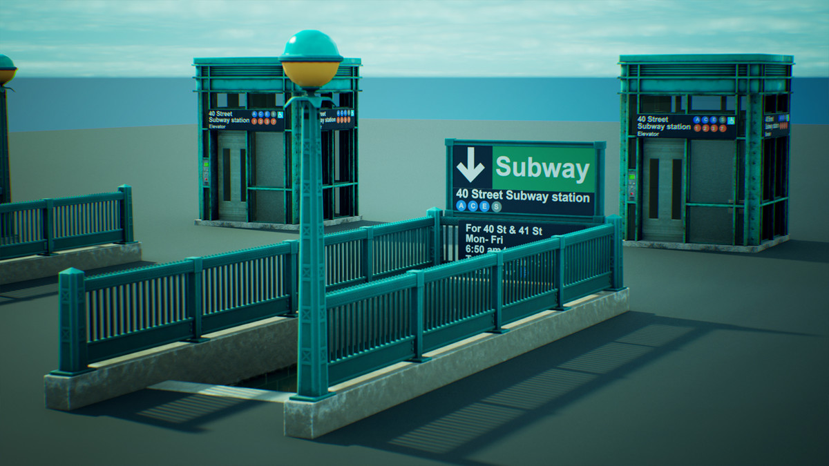 Subway Realm - Game-Ready NYC Metro Station