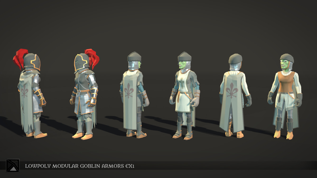Low Poly Goblins Modular Armors Ex1 - LOWPOLY MEDIEVAL FANTASY SERIES