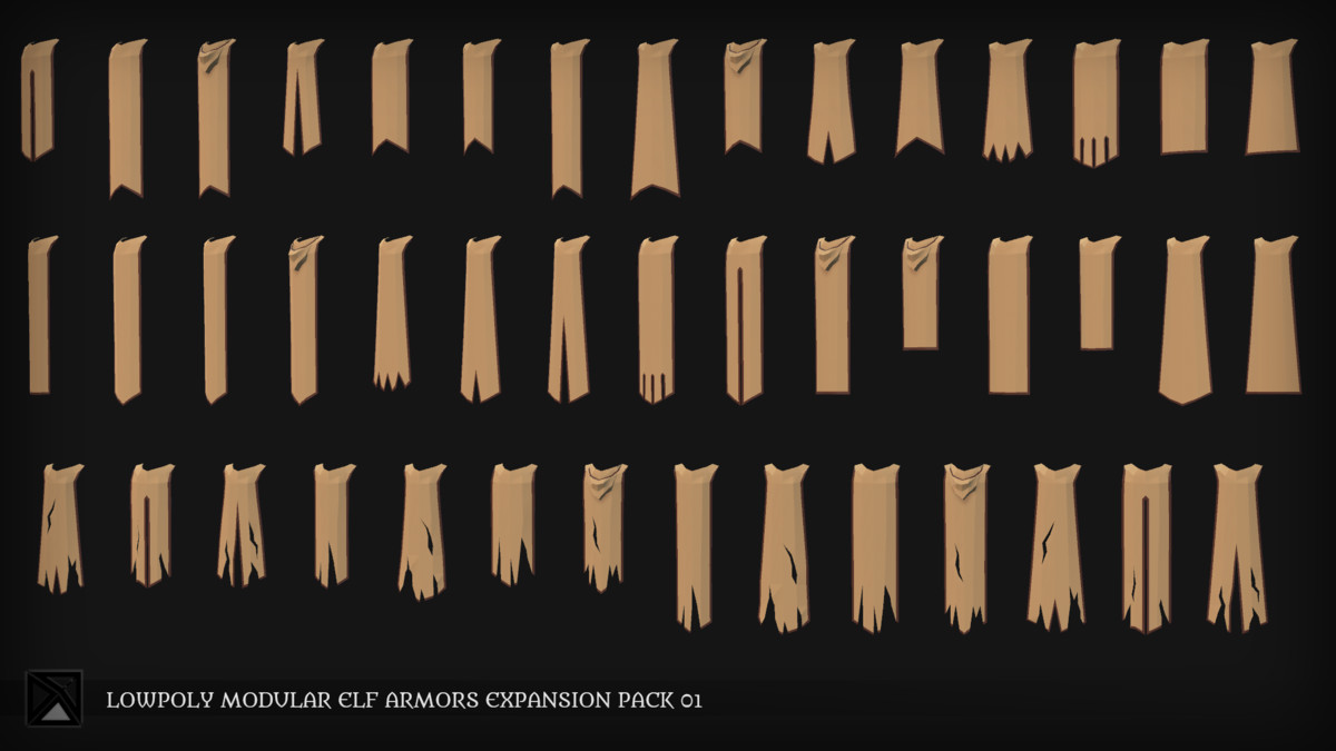 Lowpoly Elves Modular Armors Ex1 - MEDIEVAL FANTASY SERIES