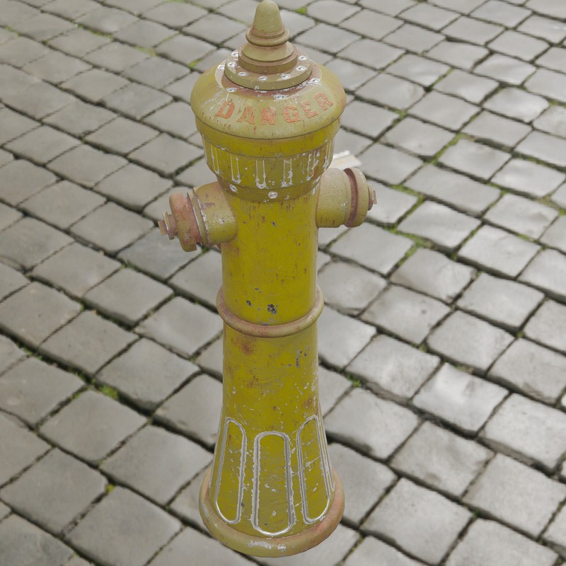 Rusty Fire Hydrant – Low Poly PBR with LODs (4 Variations)