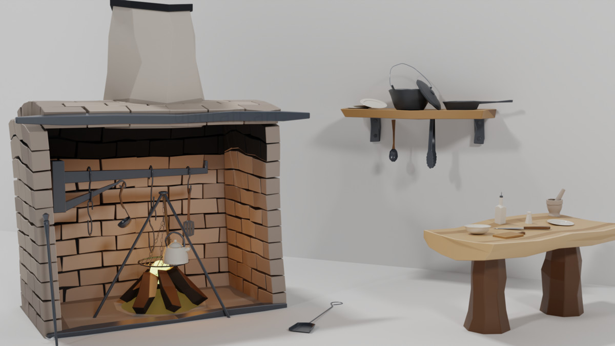 Stylized Medieval Kitchen Props Pack