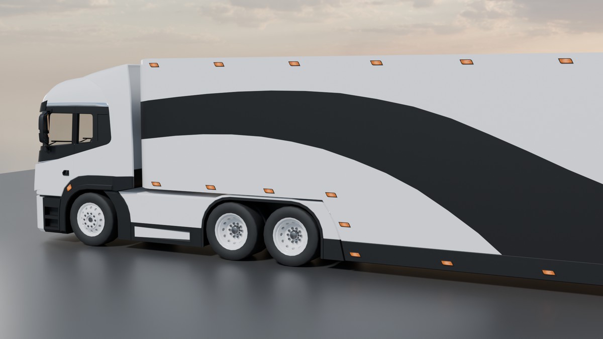EV Semi Truck Vehicle Pack – Modular Trailer, With Interior & Openable Doors