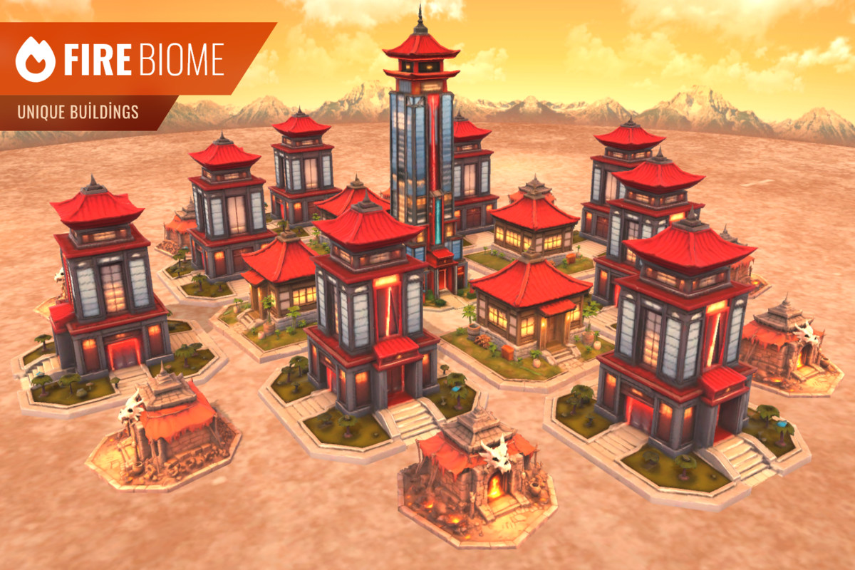 Stylized Building Pack – Multi Biome (LOD, Optimized, Atlas)