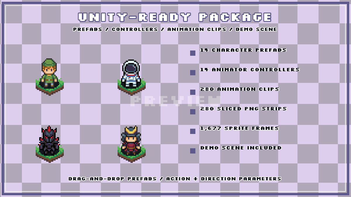 32x32 Top-Down Character Animation Pack