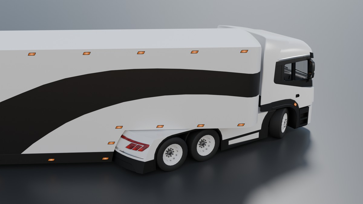 EV Semi Truck Vehicle Pack – Modular Trailer, With Interior & Openable Doors