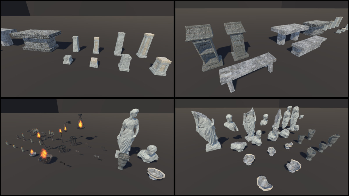 Retro Style Module Abandoned Ruins - Retro Style Modular Environment Pack
