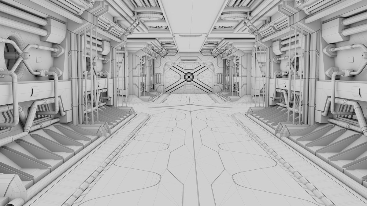 Sci Fi Corridor 01 URP HDRP Textures