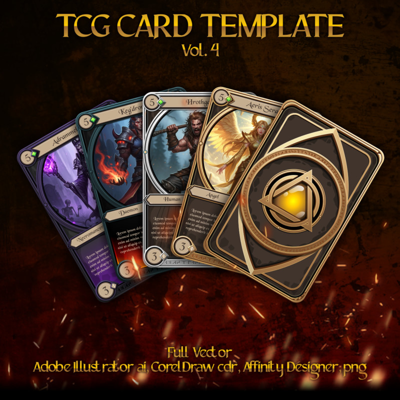 Fantasy TCG Game Card Template vol. 4