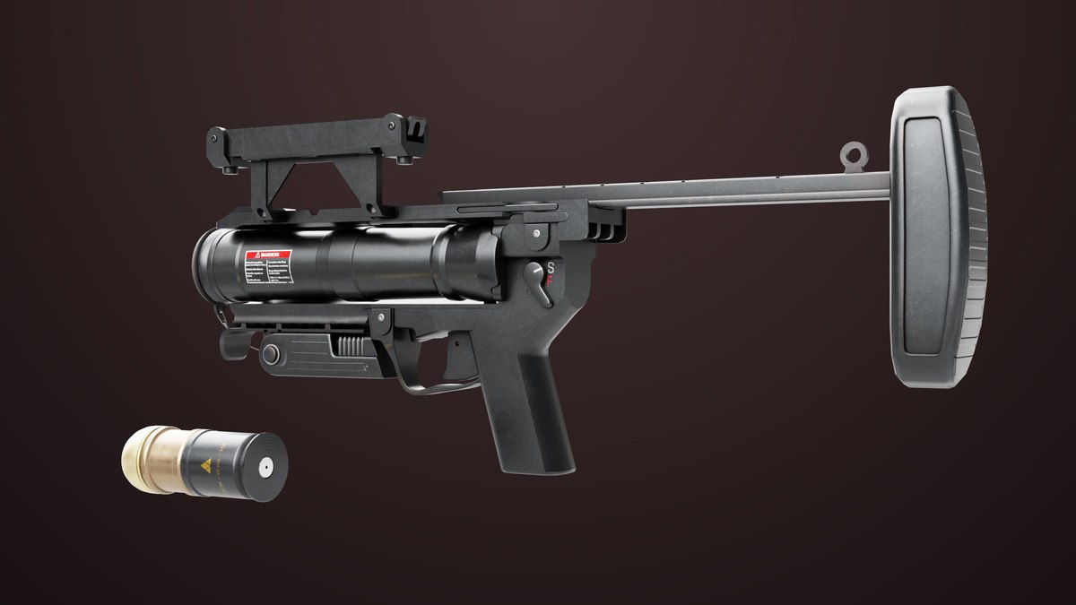 Grenade Launcher 04 Black URP HDRP Textures