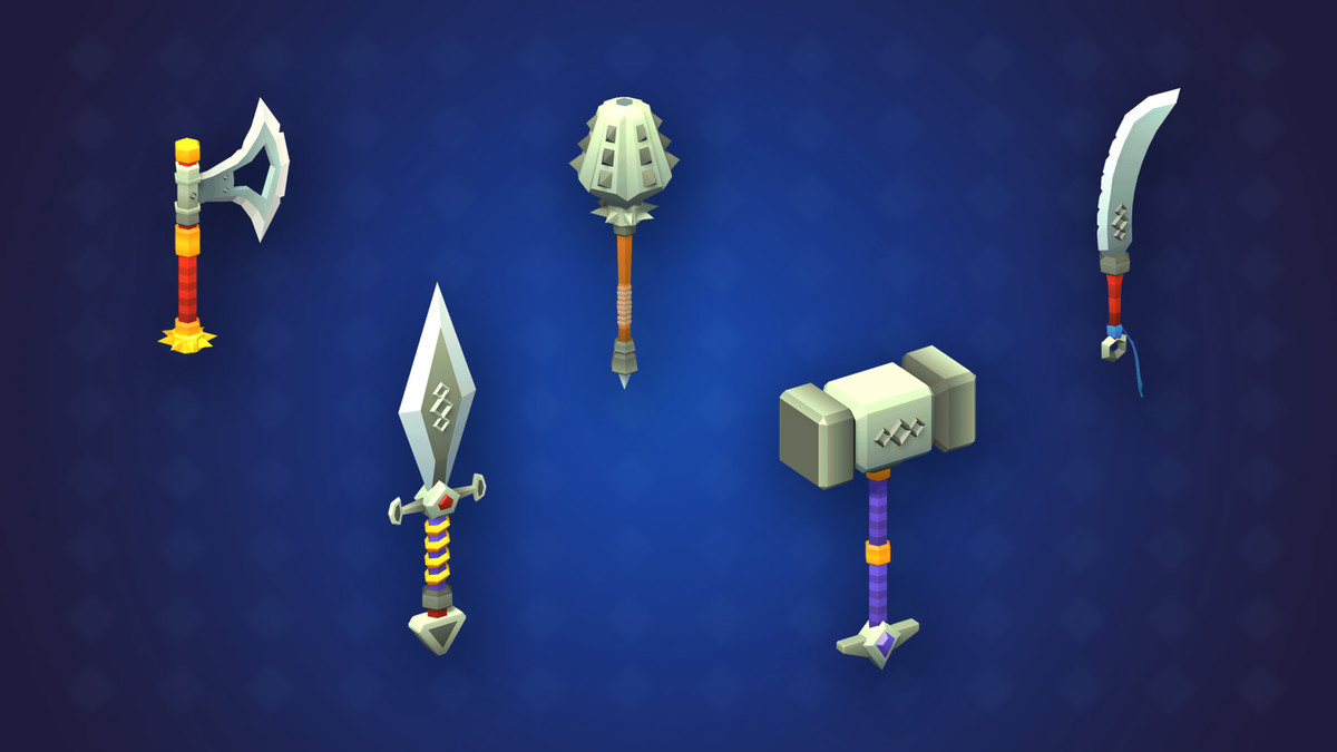Free Low Poly Modular Medieval Weapons 3D, image 3