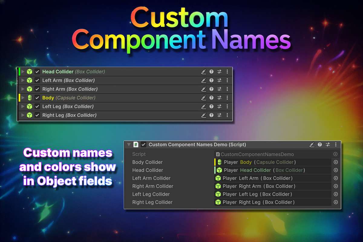 Custom Component Names - Display names + colors for Inspector component headers