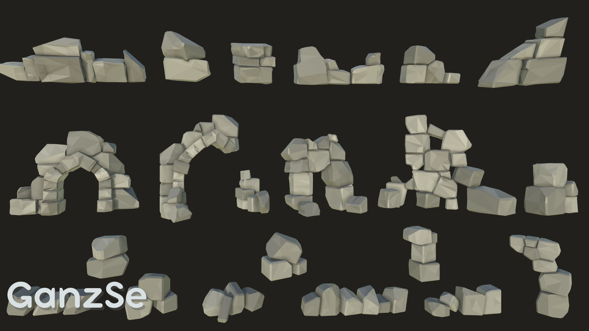 GanzSe Ruin Frontier Outpost - Modular Low Poly Environment