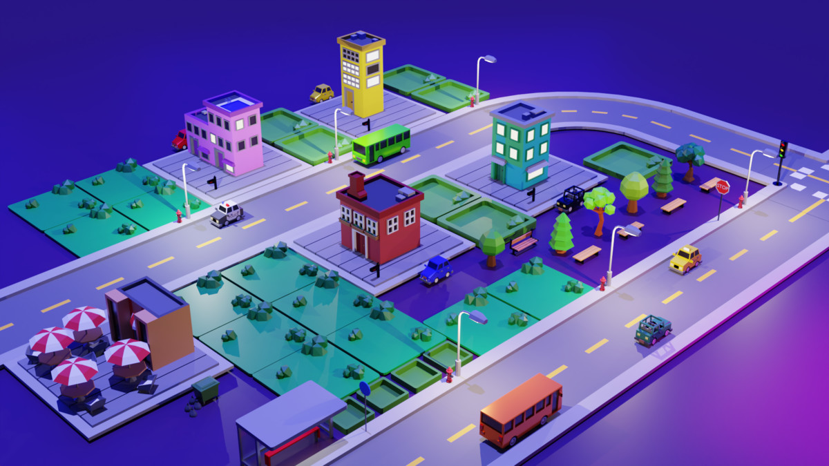 Low Poly Stylized City Pack – 52 Modular Buildings & Props