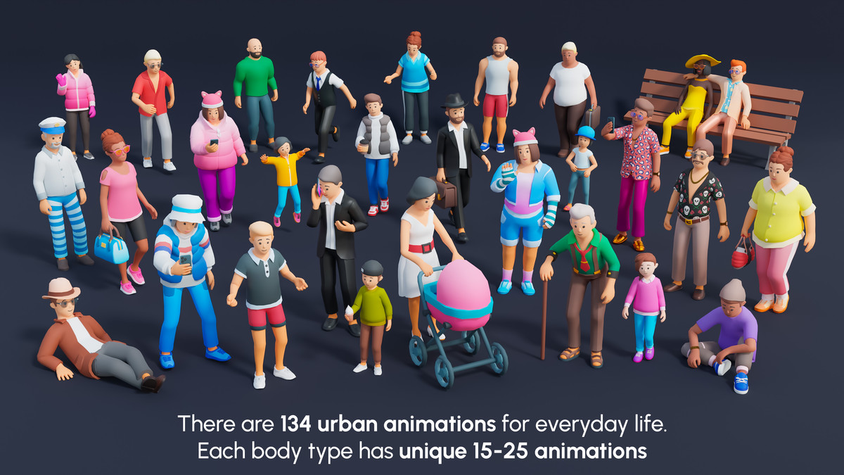 City Characters - Low Poly 3D Models Pack