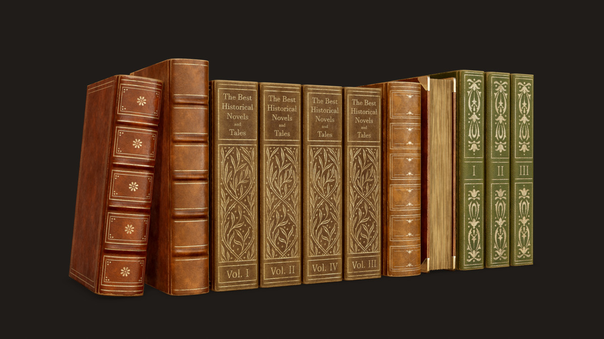 Vintage Bookcase, Books, Papers
