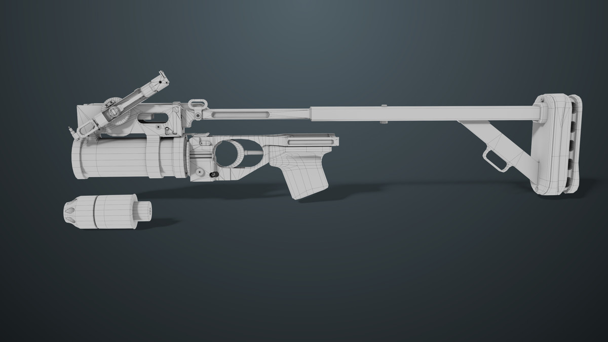 Grenade Launcher 03 Standalone Black URP HDRP Textures