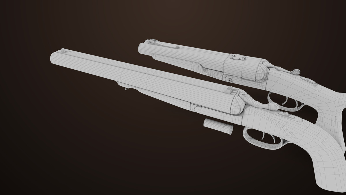 Small Medium Shotgun Black Single Mat URP HDRP Textures