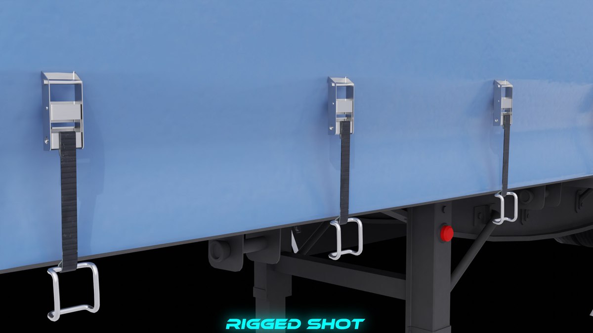 Curtainsider Semi Trailer URP HDRP Textures