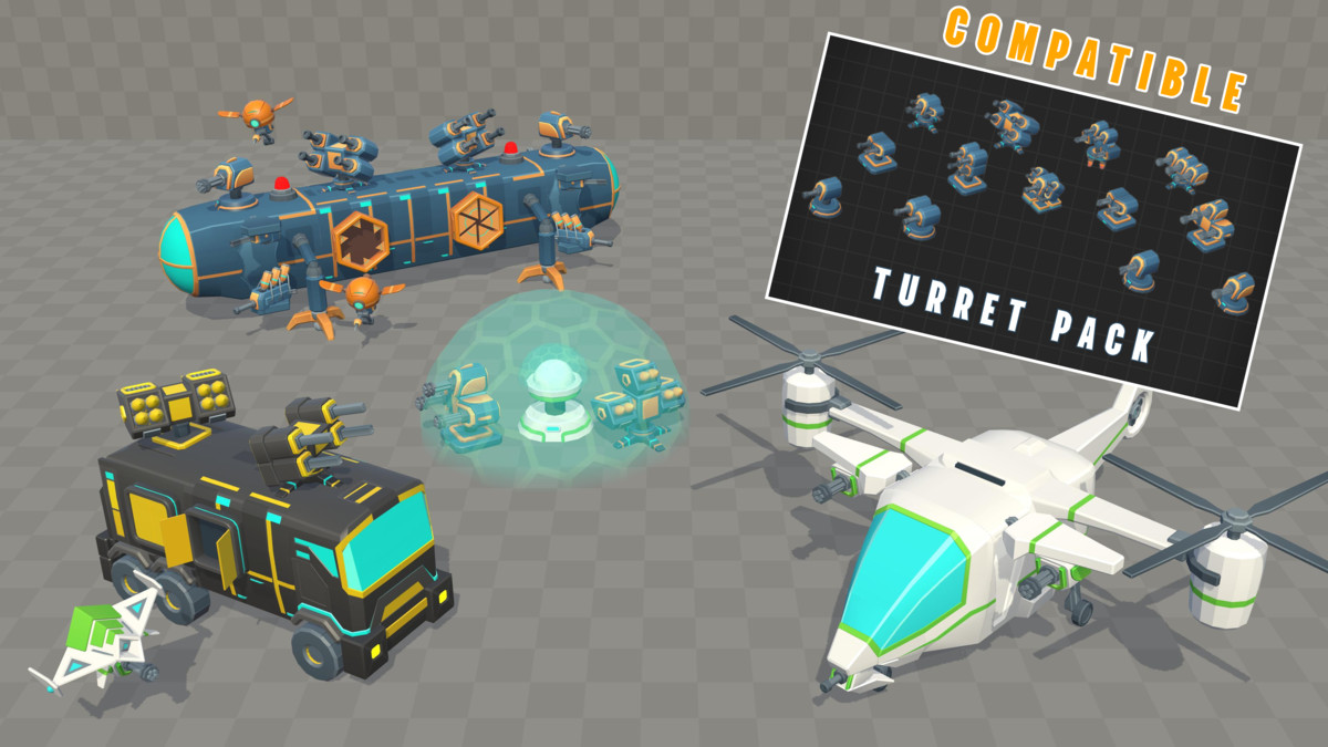 Low Poly Sci-Fi Modular Vehicle