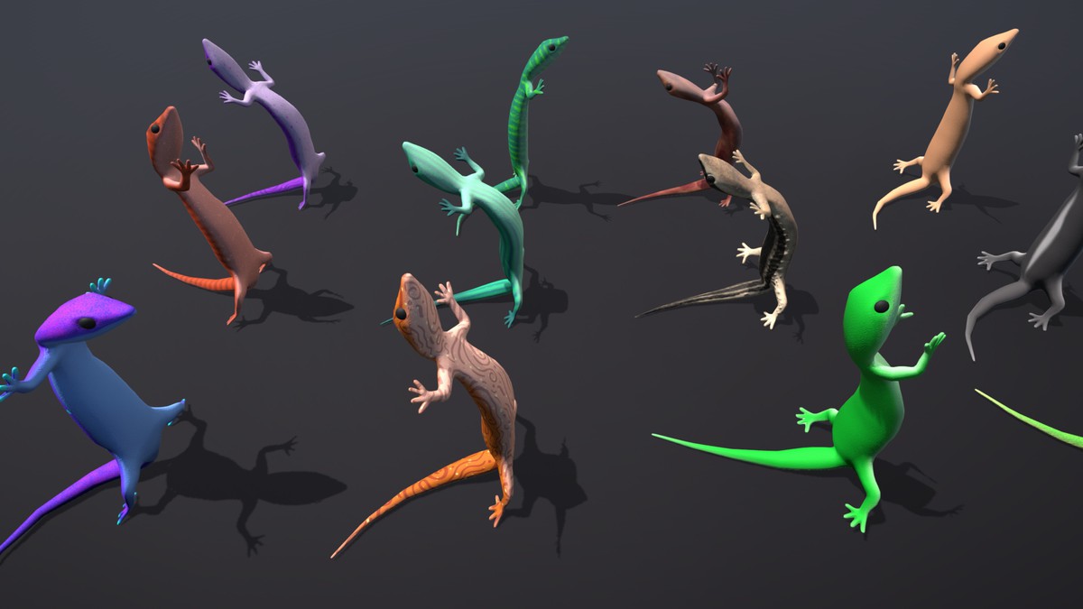 Funny Cute Lizard 3D
