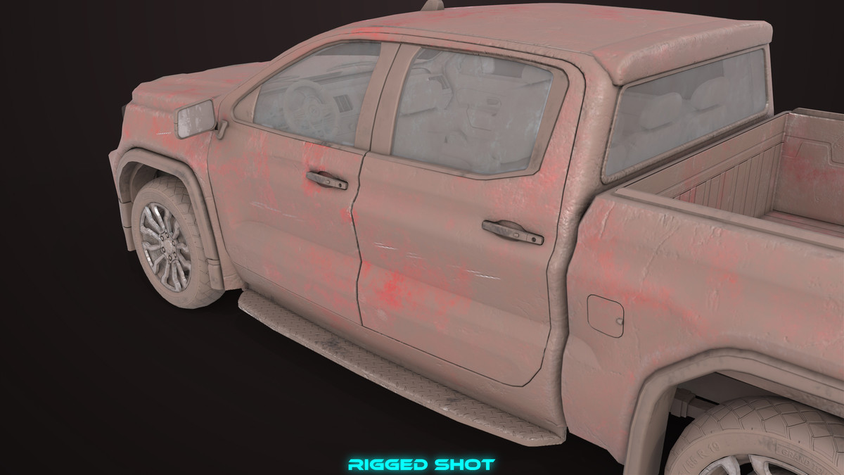 Pickup Truck 02 Red Dusty URP HDRP Textures