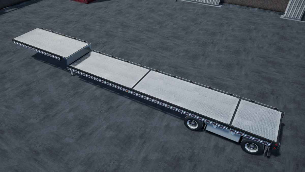 80s Semitruck dropdeck trailer