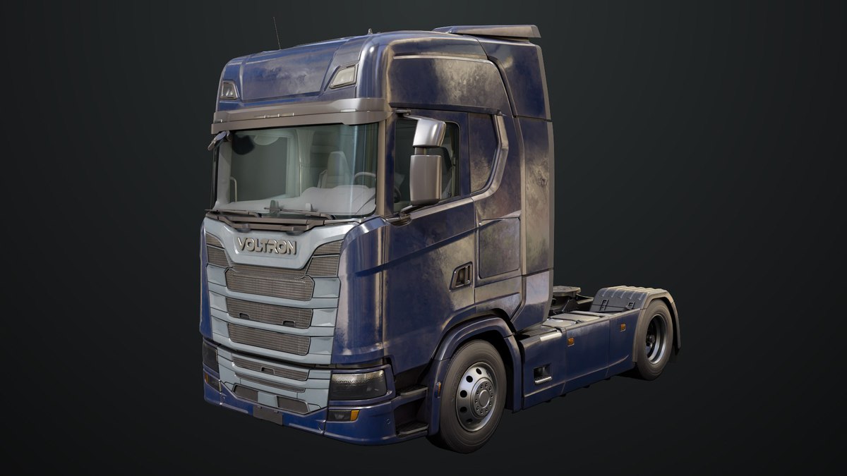 Heavy Truck Chassis 06 Interior Blue and Green URP HDRP Textures