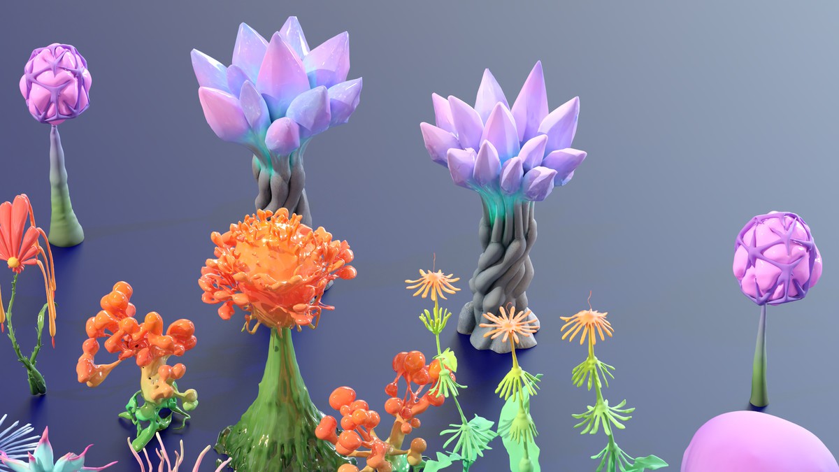 Fantasy Funny Stylized Magical Flora Plants - Low Poly Pack (118 3d models)