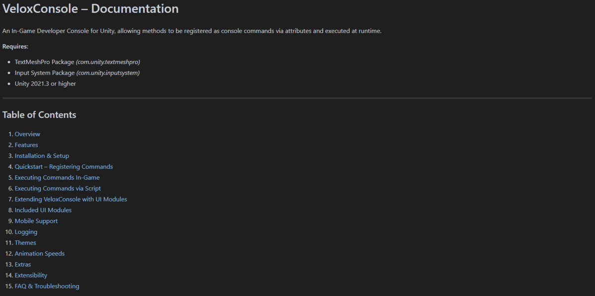 Velox Console