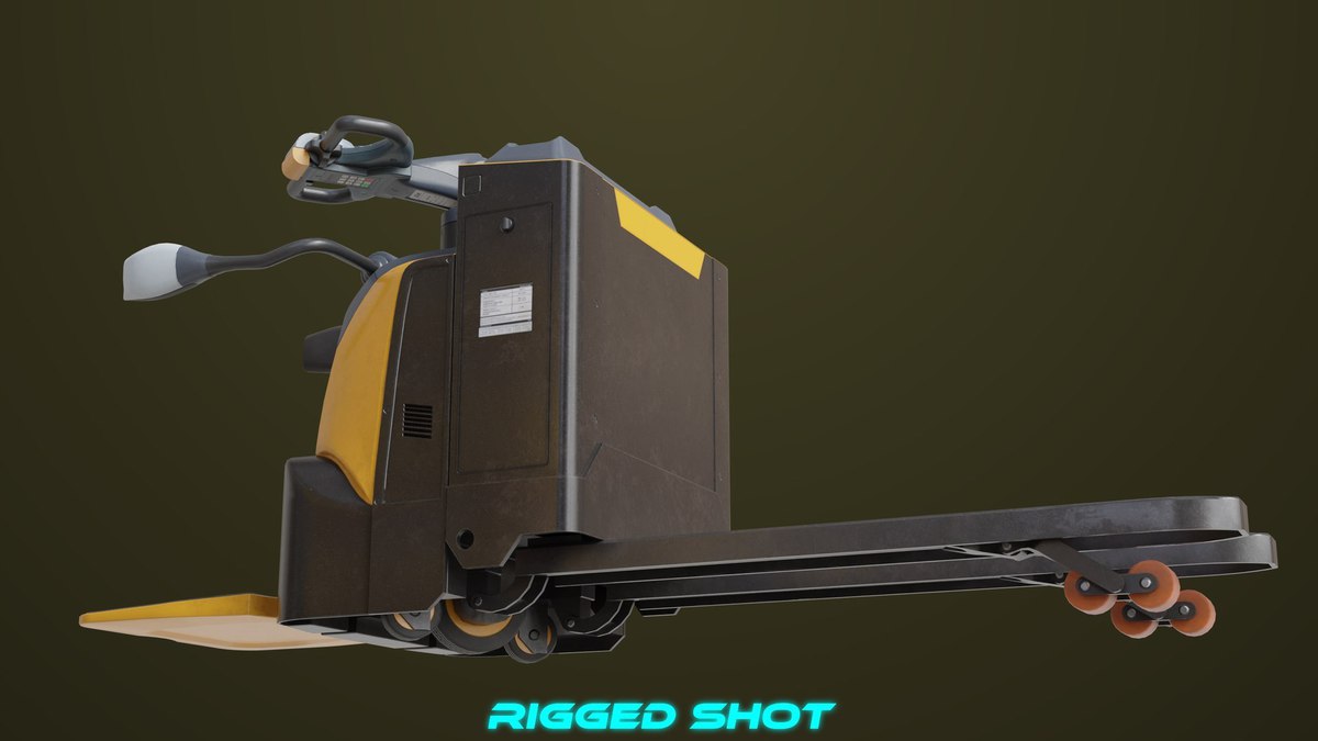 Forklift with Pallet 01 Yellow URP HDRP Textures
