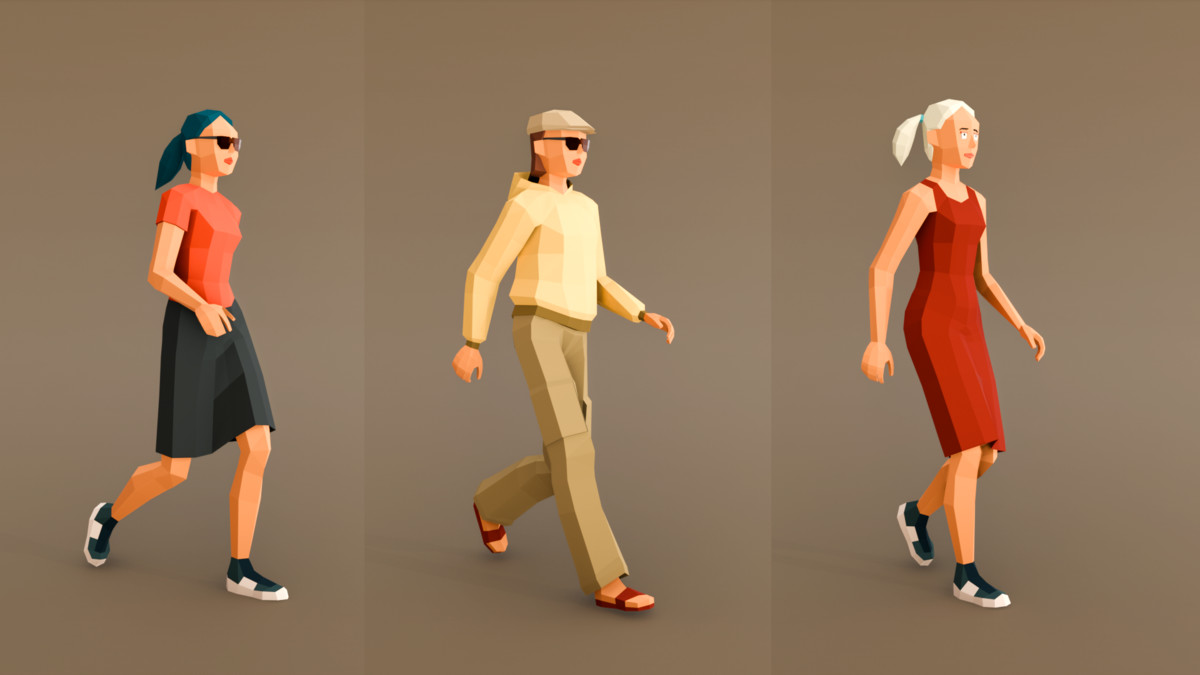 Modular Woman Ultra Low-Poly