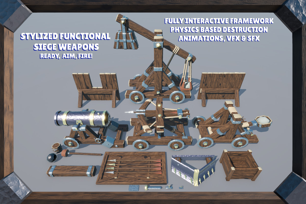 Stylized Functional Siege Weapons: Ready, Aim, Fire!