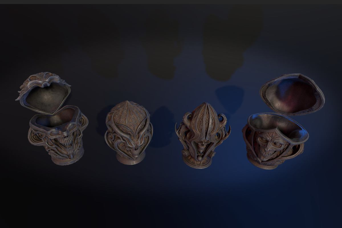 4 Necromancy Urns / Vessels / Pots