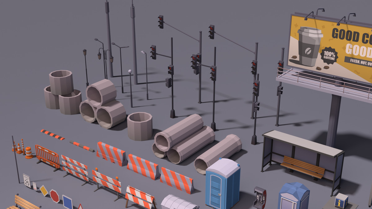 Modern City Props Pack (Stylized) – BoznaWhat