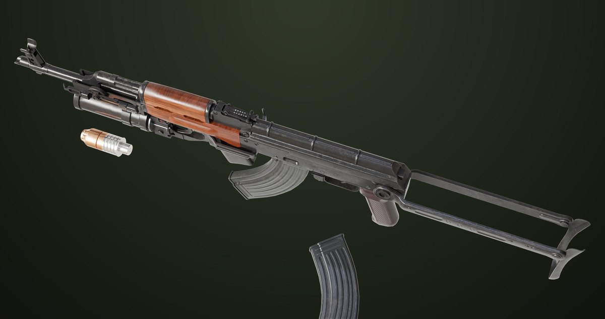 AKMS Light Machine Gun 10 URP HDRP Textures