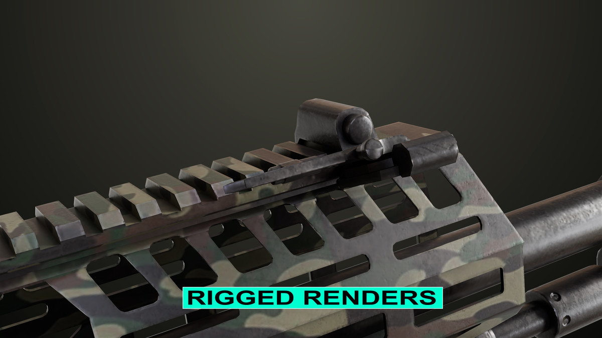 Machine Gun 14 Military Green URP HDRP Textures