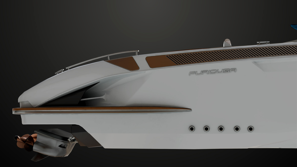 Yacht Boat 01 White with Interior HDR URP Textures